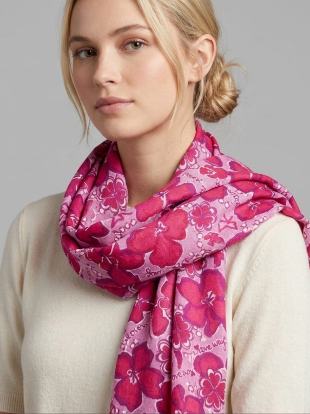 Lilly Pulitzer Sigma Kappa Murfette Silk/Cashmere Fringed Scarf